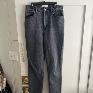 Abercrombie & Fitch Black Washed '90s Straight Ultra High Rise Jeans